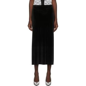 Kathryn Bowen Black Velour Midi Skirt Size 2